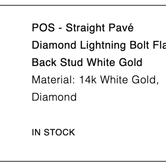 Mejuri Piercing Studio - Pavé Diamond Lightning Bolt White Gold Flat Back Stud - Picture 4 of 4